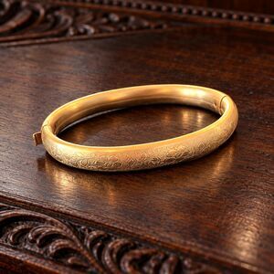 Vintage 1950s Gold Filled Bracelet Engraved Bangle Victorian Revival – 15L